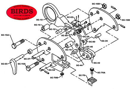 Vertical Lift clamp - exploded view